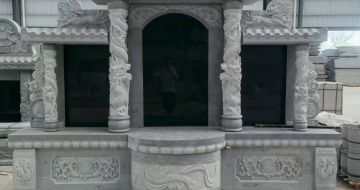 白山 芝麻灰高档墓碑，土墓，可定制