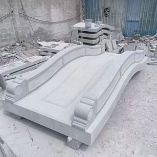 白山 芝麻灰花岗岩园林景观 小石桥