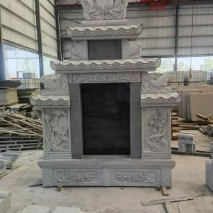 白山 芝麻灰高档墓碑、土墓，一套也支持定做