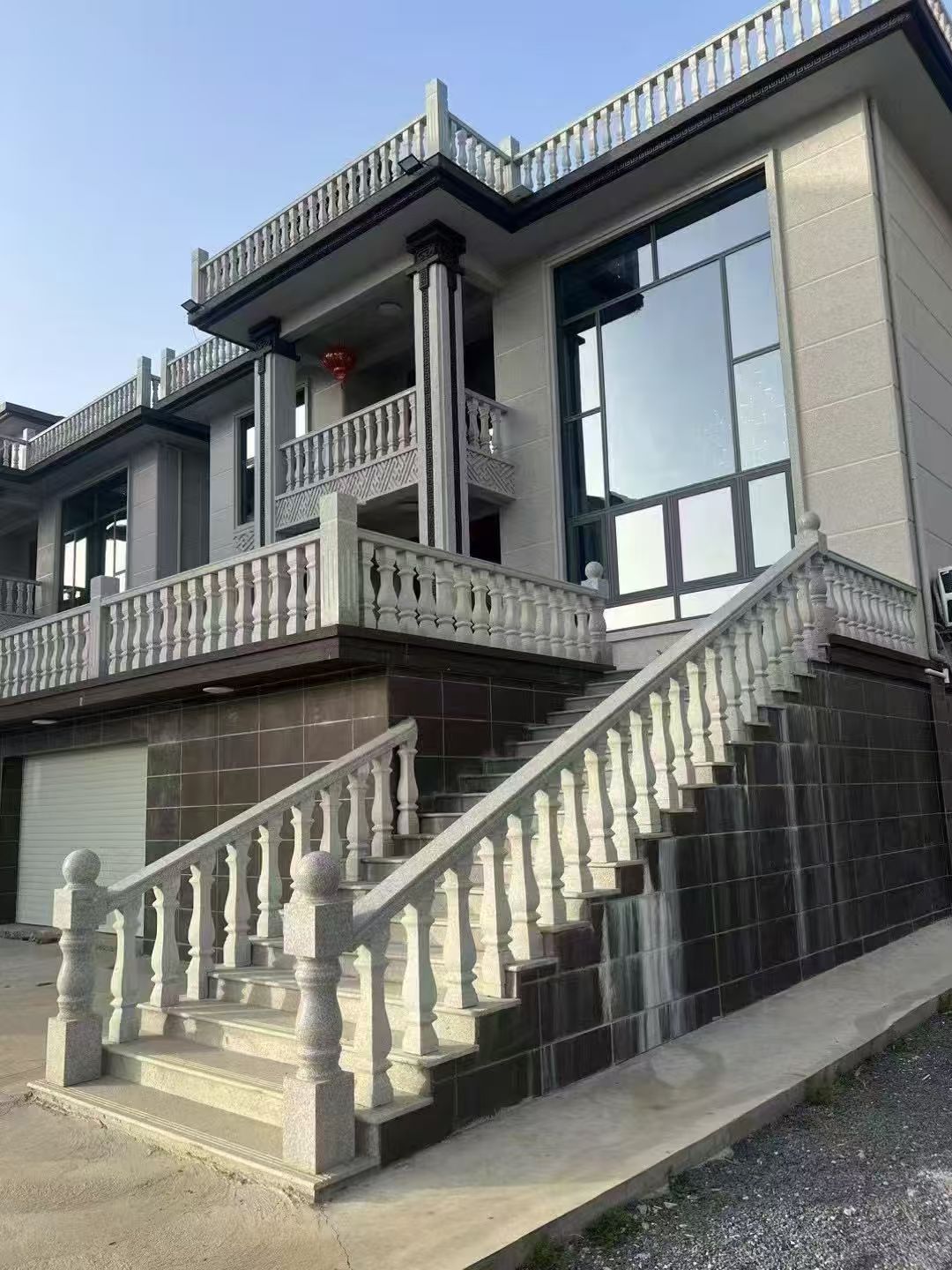 白山 芝麻白别墅阳台栏杆，楼梯栏杆