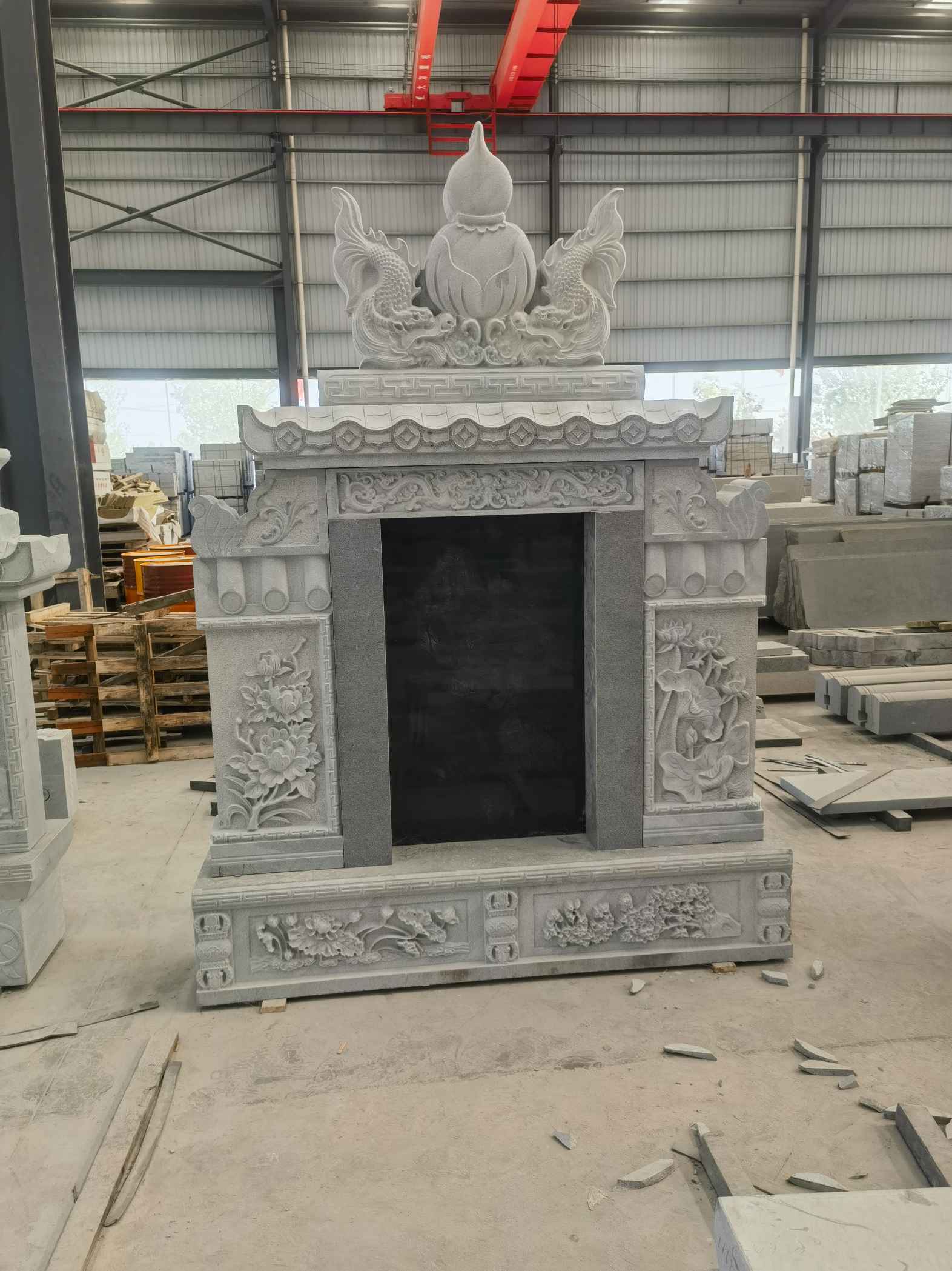 白山 芝麻灰高档墓碑、土墓，一套也支持定做