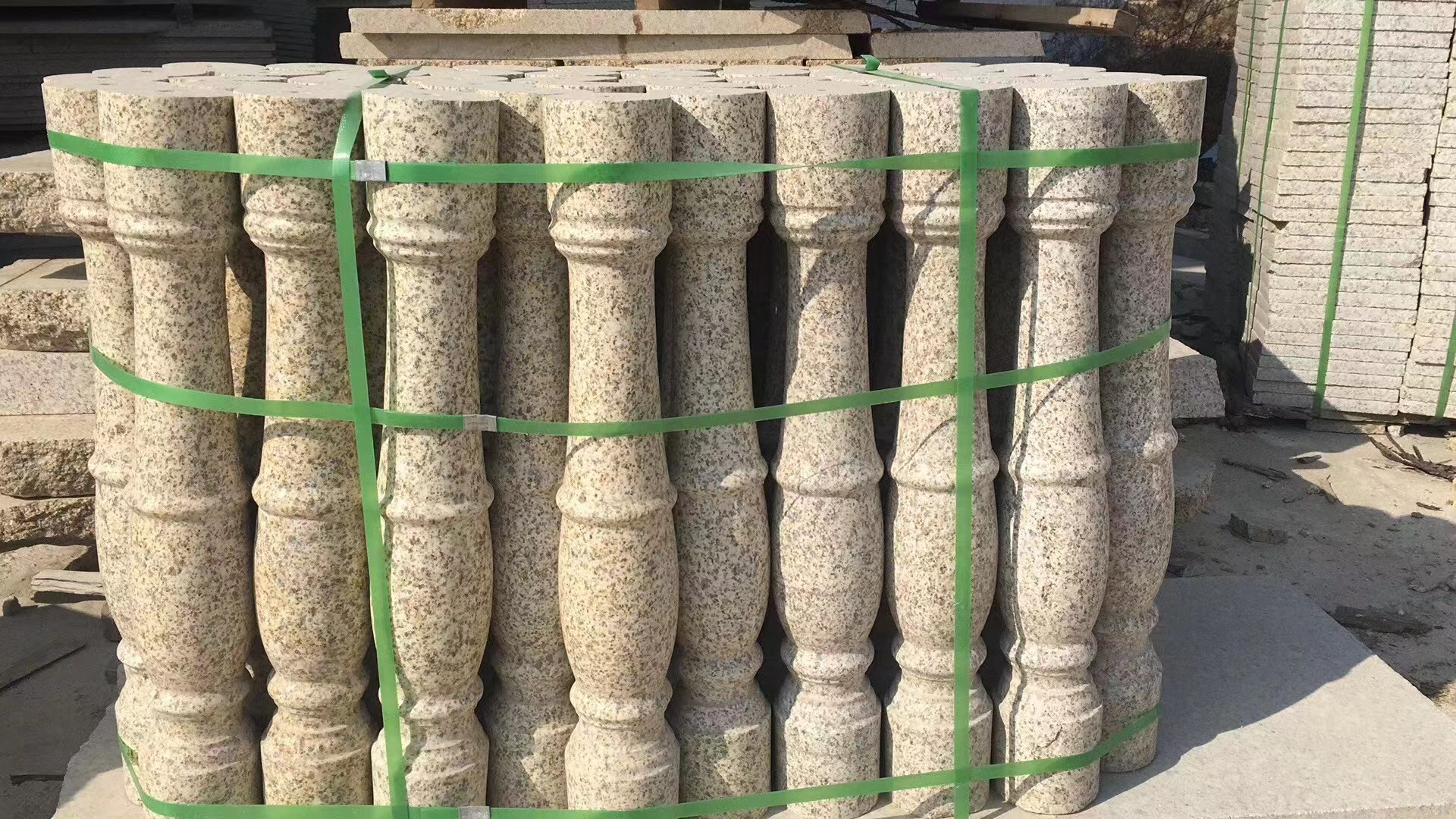 白山黄金麻石栏杆扶手